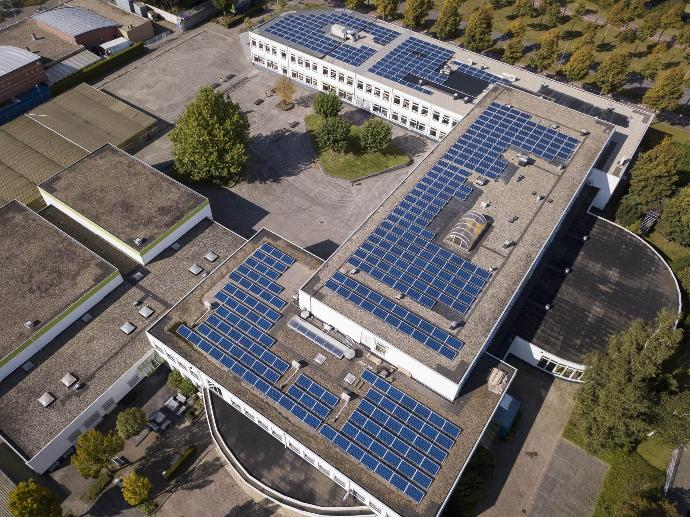 Zonnepanelen en groene stroom bij de Pallas Athene School in Ede